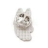 Dog Enamel Pin with Brass Butterfly Clutches JEWB-A006-03H-2