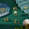 6Pcs Rack Plating Oval Brass Micro Pave Cubic Zirconia Adjustable Solitaire Ring Components KK-DC0005-11-5