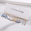 5 Pairs Nautical Theme Zinc Alloy Enamel Dangle Earrings FS-WG423E9-01-4