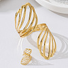 Hollow Wing Iron Cuff Bangles & Cuff Rings Sets for Women WG91D18-01-3