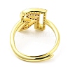 Mixed Color Enamel Initial Letter Adjustable Ring with Clear Cubic Zirconia RJEW-P045-01G-R-3