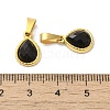 Natural Obsidian Faceted Teardrop Charms STAS-P361-01G-02-3