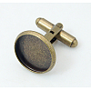 Antique Bronze Brass Cuff Button X-KK-E063-AB-NF-1