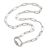 304 Stainless Steel Paperclip Chain Necklaces with Screw Carabiner Lock Charms NJEW-JN06389-3