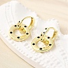 Flat Round Brass Micro Pave Cubic Zirconia Hoop Earrings EJEW-U061-02G-3