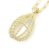 Brass Micro Pave Clear Cubic Zirconia Pendant Necklaces NJEW-B101-03G-01-1