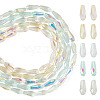 10 Strands 5 Colors AB Color Plated Transparent Glass Teardrop Beads Strands EGLA-TA0013-66-1