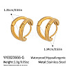 Stainless Steel Two-layer C-Shaped Hoop Earrings FC1759-1-1