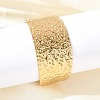 304 Stainless Steel Textured Cuff Bangles for Women BJEW-B120-06G-01-2