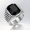 304 Stainless Steel & Glass Finger Rings for Men WGACEC4-03-1