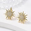 Sun Shape Clear Cubic Zirconia Hoop Earring X-EJEW-C002-10G-RS-3