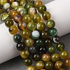 Natural Striped Agate/Banded Agate Bead Strands G-K155-A-6mm-08-4