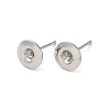 Non-Tarnish Flat Round 201 Stainless Steel Stud Earring Findings STAS-Q315-08P-1