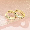 Brass Micro Pave Clear Cubic Zirconia Hoop Earrings EJEW-C122-01G-2