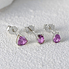 3Pcs S925 Sterling Silver Teardrop & Heart & Oval Stud Earrings Set YO0547-2-2