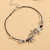Summer Beach Alloy Link Black Waxed Cord Anklets FS-WGACEA5-03-1
