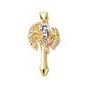 Axe Shapes Rack Plating Brass Cubic Zirconia Pendants KK-K385-076G-3