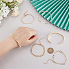Synthetic Non-magnetic Hematite & Brass & Stainless Steel Cuff Bangles & Link & Charm Bracelets Sets BJEW-PH0004-44-3