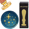 Brass Wax Seal Stamp with Wood Handle AJEW-WH0412-0323-1