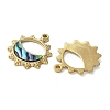 Flower with Lune 304 Stainless Steel Natural Paua Shell/White Shell Pendants Ion Plating(IP) STAS-U037-11G-02-2