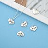 Wedding Theme Antique Silver Tone Tibetan Style Heart with Bride Rhinestone Charms LS-TIBEP-N005-12E-5