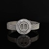 Brass Micro Pave Clear Cubic Zirconia Bangles for Women FS-WGA7409-46-1