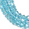 Transparent Electroplate Glass Beads Strands GLAA-F029-3mm-A20-3