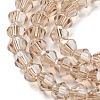 Transparent Electroplate Glass Beads Strands GLAA-F029-3mm-C12-3