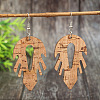 Bohemian Wood & Zinc Alloy Dangle Earrings WG7F193-01-2