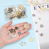64Pcs 16 Style Tibetan Style Zinc Alloy Pendant & Pendant Rhinestone Settings FIND-CA0006-89-3