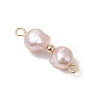 Natural Pearl Potato Beaded Connector Charms PALLOY-JF04902-5