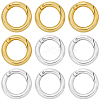 12Pcs 2 Colors Brass Spring Gate Rings KK-SC0008-03-7