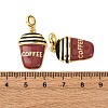 Brass Brown Enamel European Dangle Charms KK-A265-02G-3