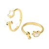 Brass Micro Pave Cubic Zirconia Cuff Rings for Women RJEW-K309-39C-G-4