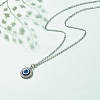 Stainless Steel Evil Eye Pendant Necklace for Women NJEW-JN03893-2