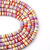 Handmade Polymer Clay Beads Strands CLAY-R089-8mm-T022-5