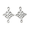 304 Stainless Steel Rhombus Flower Connector Charms STAS-G361-04P-1