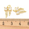 Rack Plating Brass Micro Pave Clear Cubic Zirconia Pendants KK-B093-01F-G-3