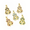 Brass Cubic Zirconia Pendants ZIRC-K089-15G-1