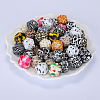 Colorful Pattern Printed Silicone Beads SI-JX0022A-09-6
