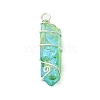 Electroplated Natural Quartz Crystal Pendants PALLOY-JF02798-02-3