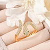 Brass Micro Pave Clear Cubic Zirconia Cuff Rings for Women RJEW-P132-02G-1