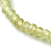 Faceted Rondelle Natural Peridot Beads Stretch Bracelets BJEW-JB06383-05-4