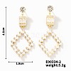 Fashionable Brass Pave Clear Cubic Zirconia Rhombus Stud Earrings TN3941-2-2