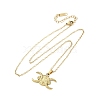 Crescent Moon Cross 304 Stainless Steel Pendant Necklaces NJEW-M096-30G-2