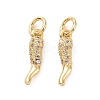 Rack Plating Brass Micro Clear Pave Cubic Zirconia Charms KK-C008-13G-2