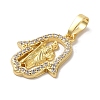 Brass Micro Pave Cubic Zirconia Pendants KK-S391-11G-2