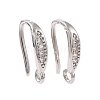 Brass Micro Pave Clear Cubic Zirconia Ear Hooks X-ZIRC-P100-05P-1