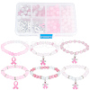SUNNYCLUE DIY Breast Cancer Awareness Bracelet Making Kit DIY-SC0021-74-1
