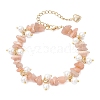 Natural Sunstone Chip Beaded Bracelets for Women BJEW-JB12301-02-2